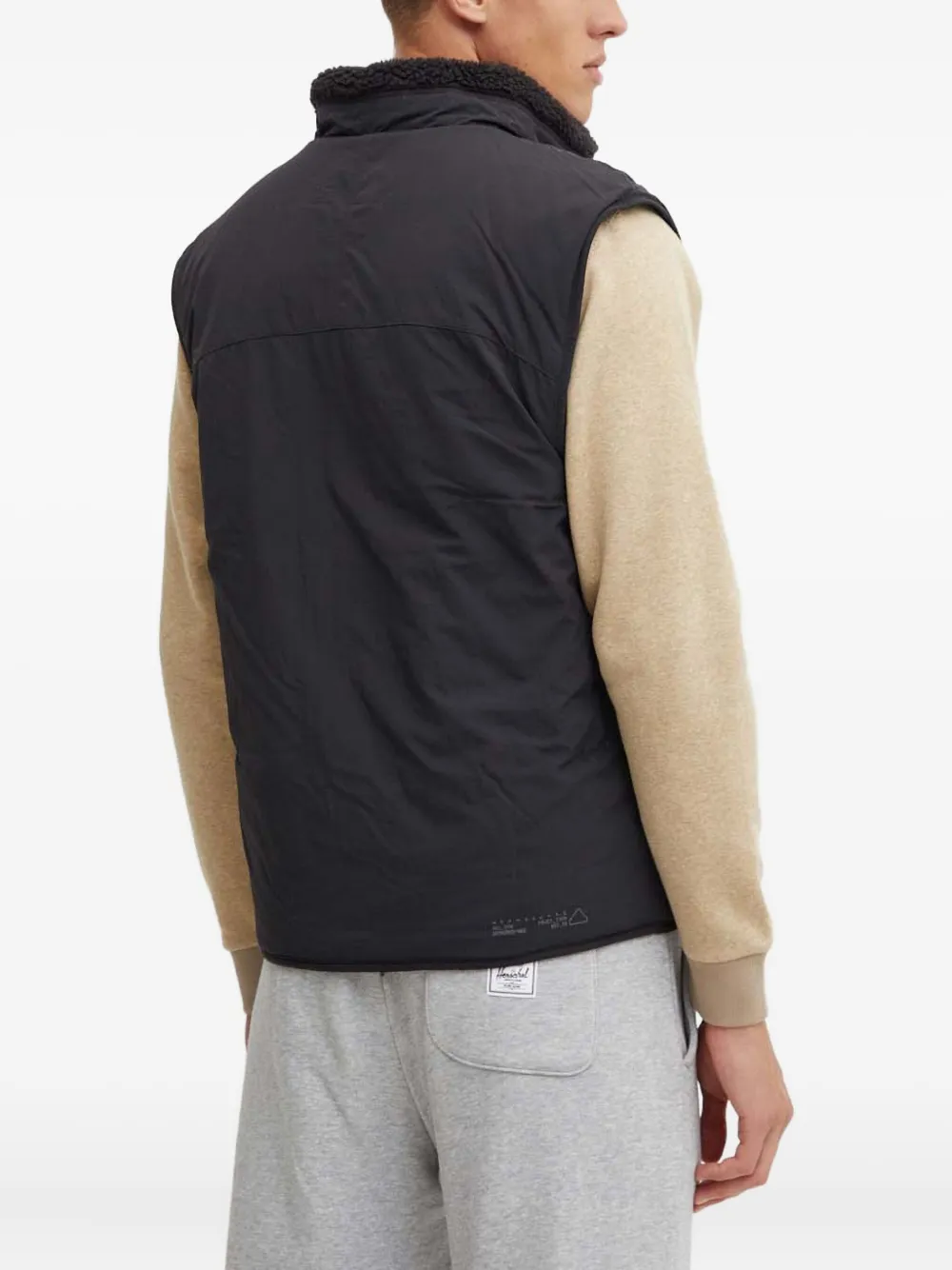 Adidas Originals Fleece-panelled Zip-up Vest In Black