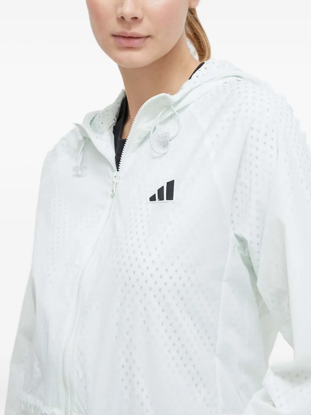 adidas Geperforeerd jack met logo-applicatie Wit