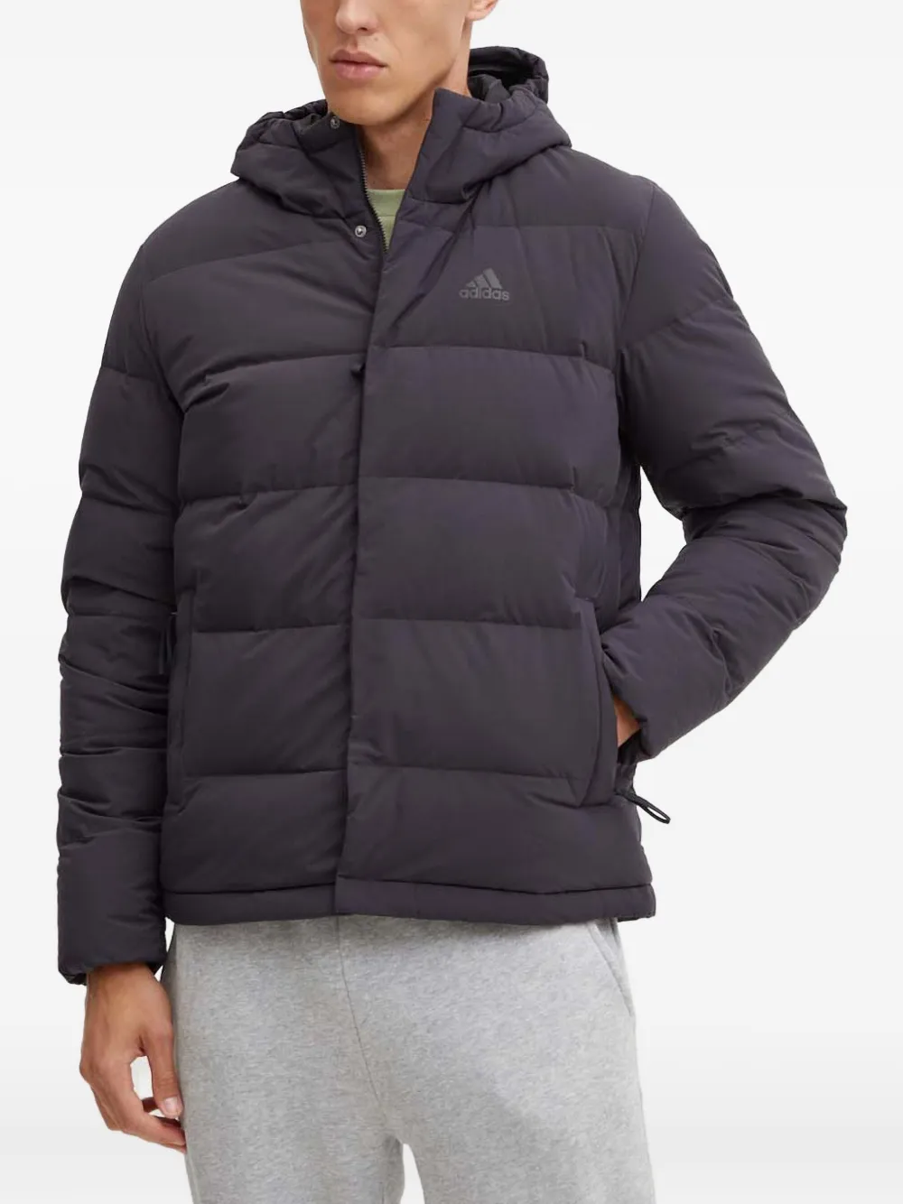 adidas hooded puffer jacket | Black | Image 1