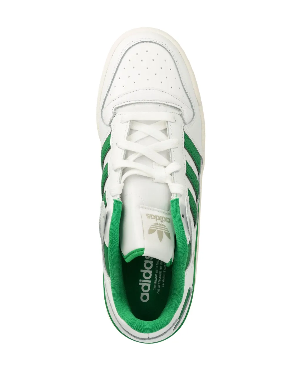 Adidas Originals White & Green Forum Low Sneakers In White