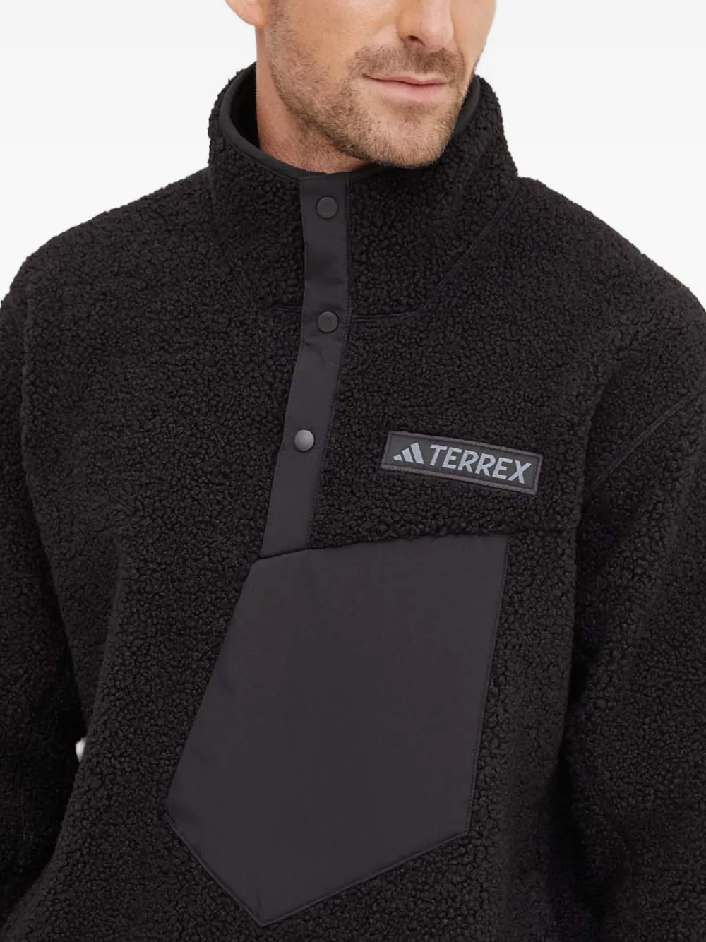 adidas Jack met halve plakkaat en borg vlakken Zwart