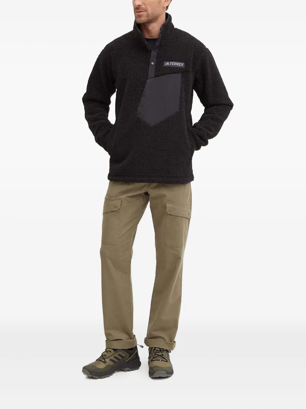 adidas borg-panelled half-placket jacket | Sport Jackets & Windbreakers | Image 2
