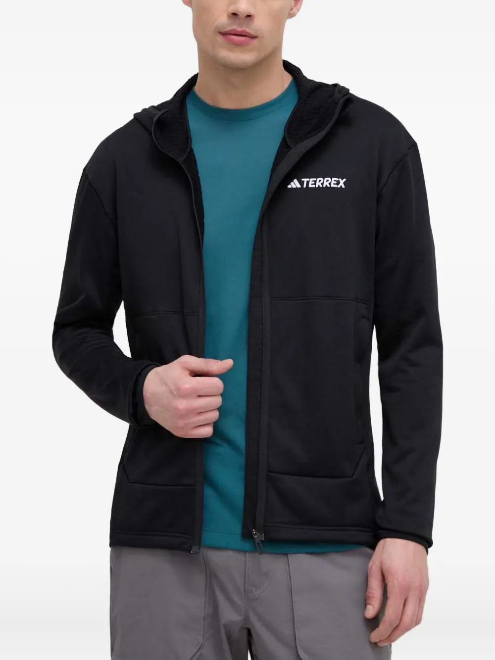 adidas hooded zip-up sweatshirt | Black | Image 1