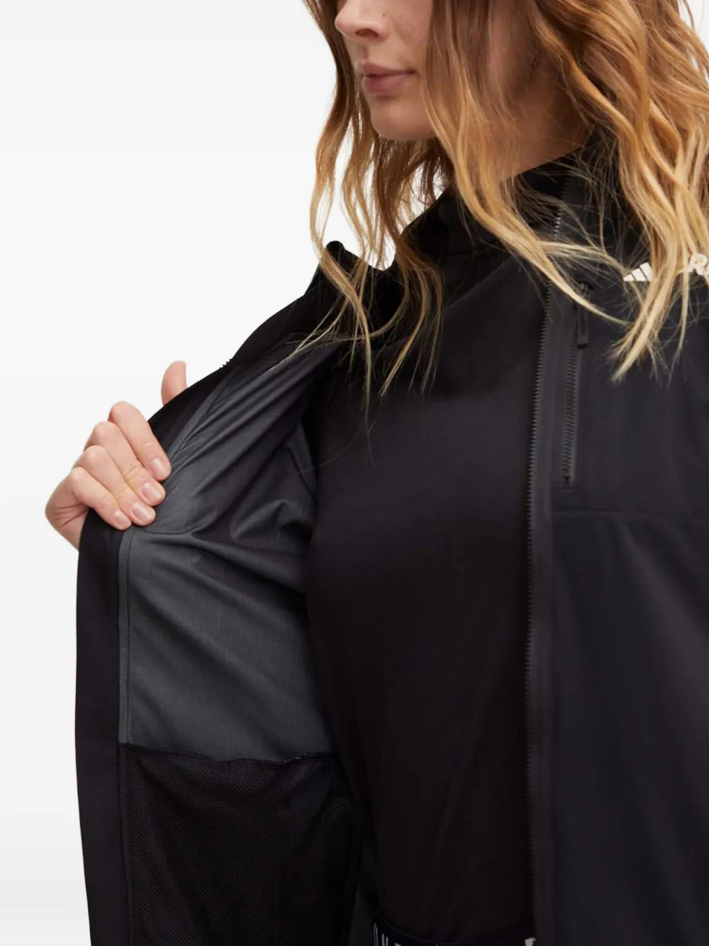 adidas Jack met ritssluiting en vlakken Zwart