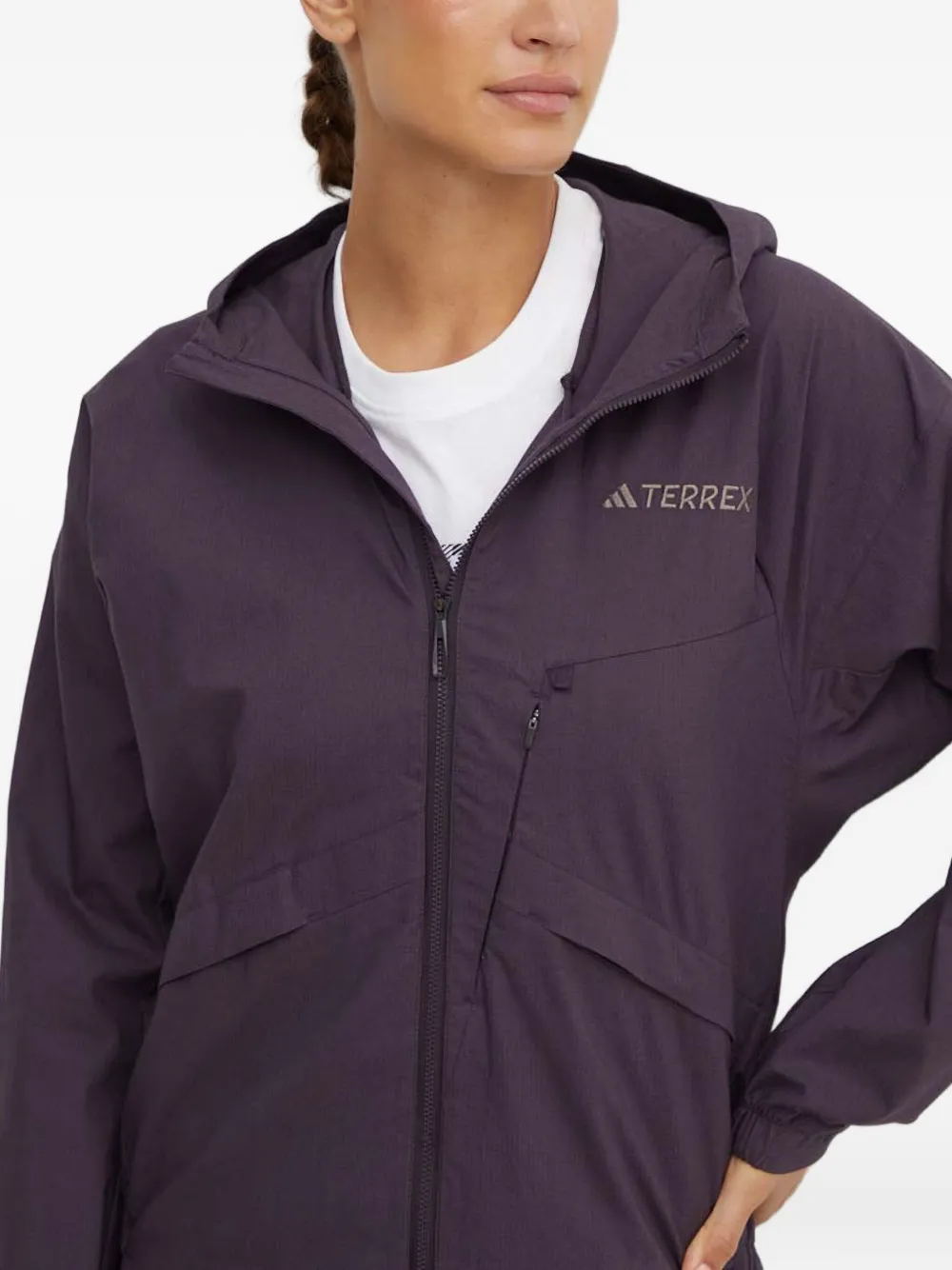 Adidas Originals Hooded Zip-up Jacket In Purple