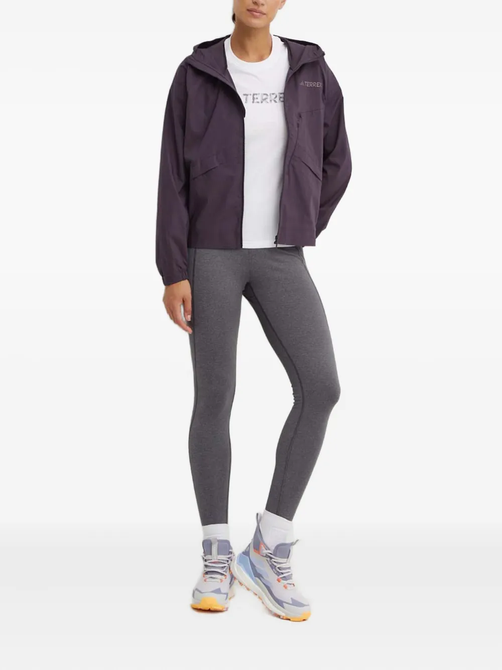 Adidas Originals Hooded Zip-up Jacket In Purple