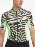 adidas wave-pattern zip-up performance T-shirt - Green