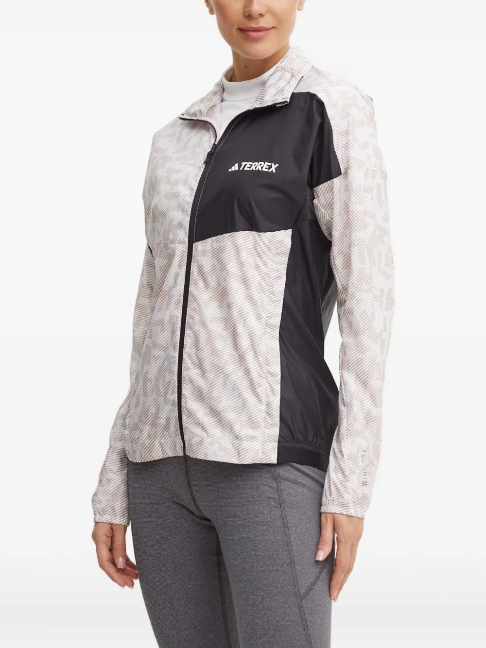 adidas patterned panelled jacket | White | Image 1