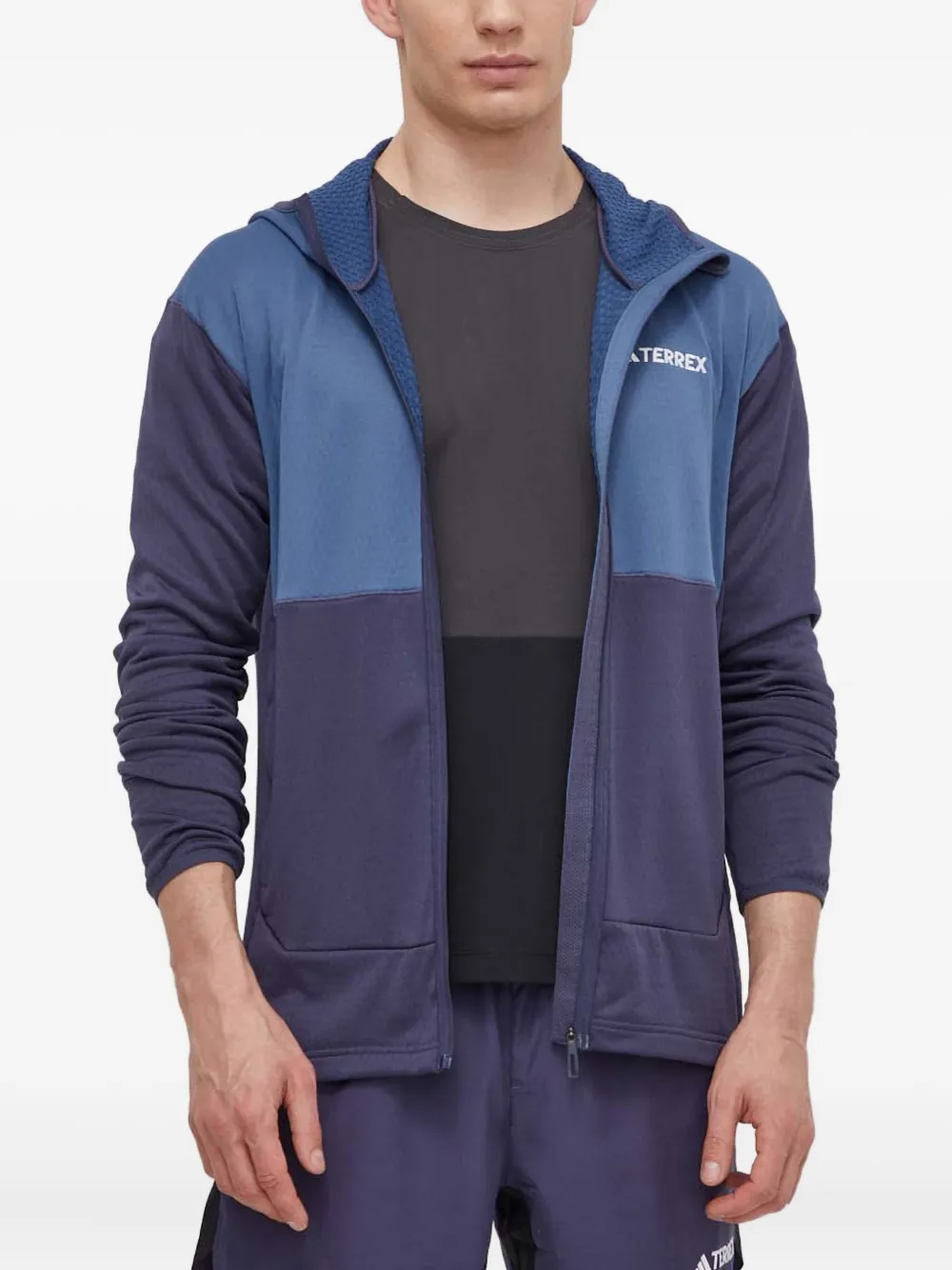 adidas panelled zip-up hoodie | Blue | Image 1