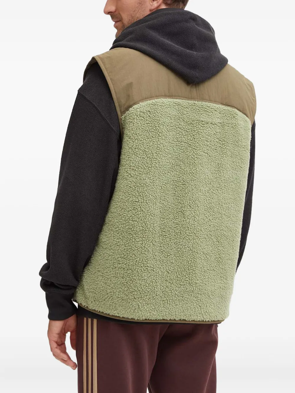 Adidas Originals Fleece-lined Zip-up Vest In Brown