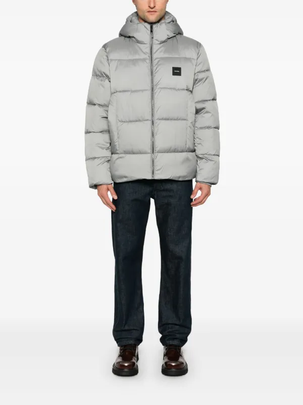 Calvin klein quilted jacket with removable hood on sale