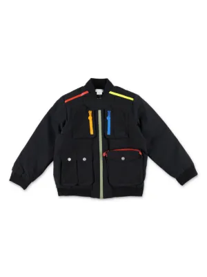 Stella McCartney Kids SMILEY FLOWERS Teddy Baby Jacket White