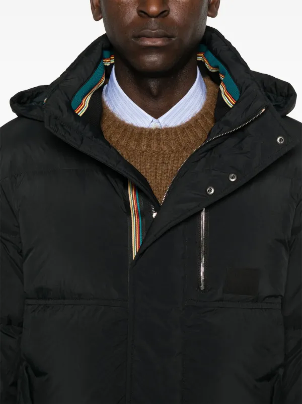 Paul Smith Hooded Coat Black FARFETCH IN