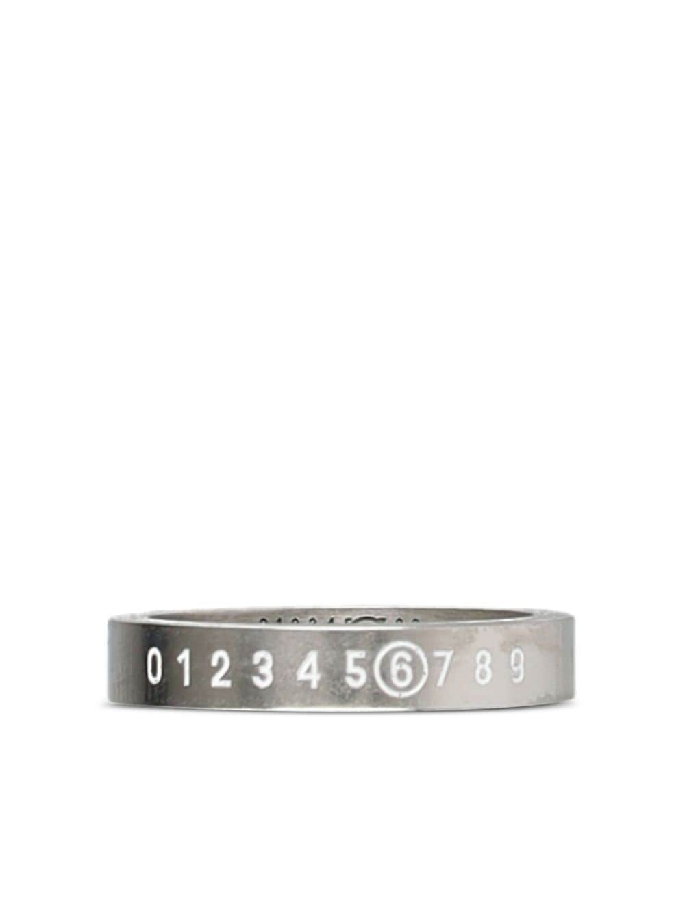 Shop Mm6 Maison Margiela Numeric Ring In 银色