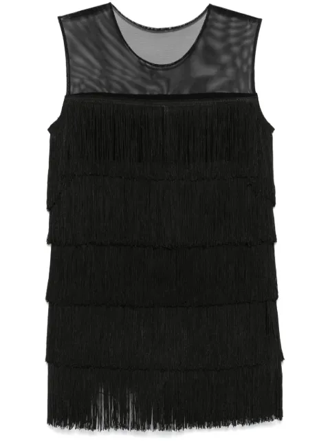 Norma Kamali fringed sleeveless mini dress