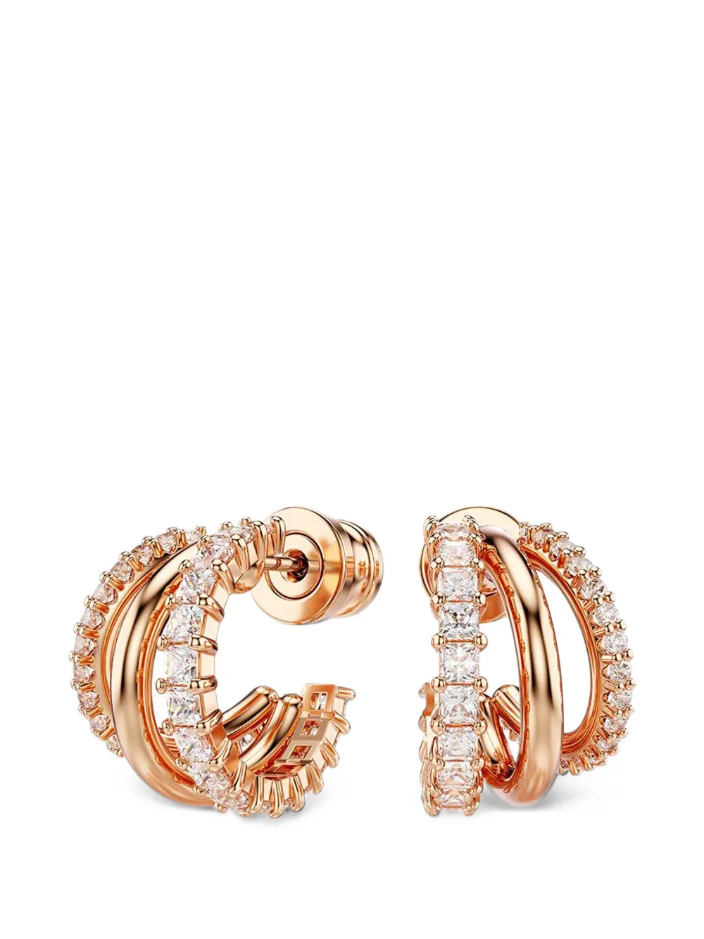Swarovski Hyperbola crystal-embellished multi-hoop earrings - Rosa