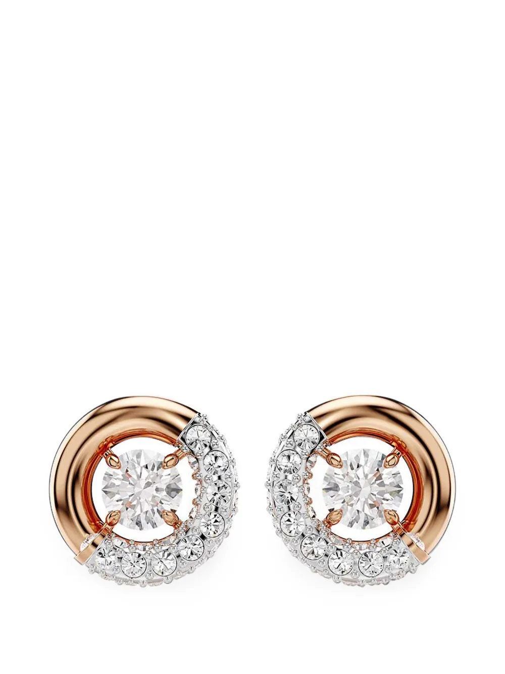 Swarovski crystal-embellished circular earrings - Rosa