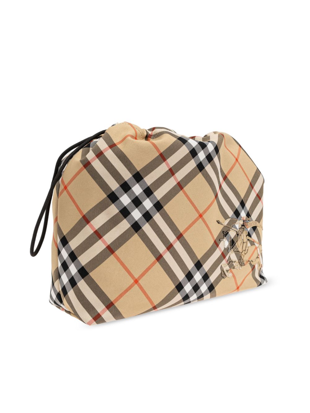 Shop Burberry Check-pattern Clutch Bag In Nude