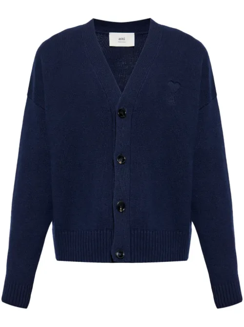 Cardigan à logo brodé - AMI Paris - Modalova