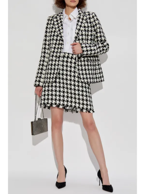 Kate Spade 心地よい ハウンドトゥースミニスカート サイズ2 タグ付き 