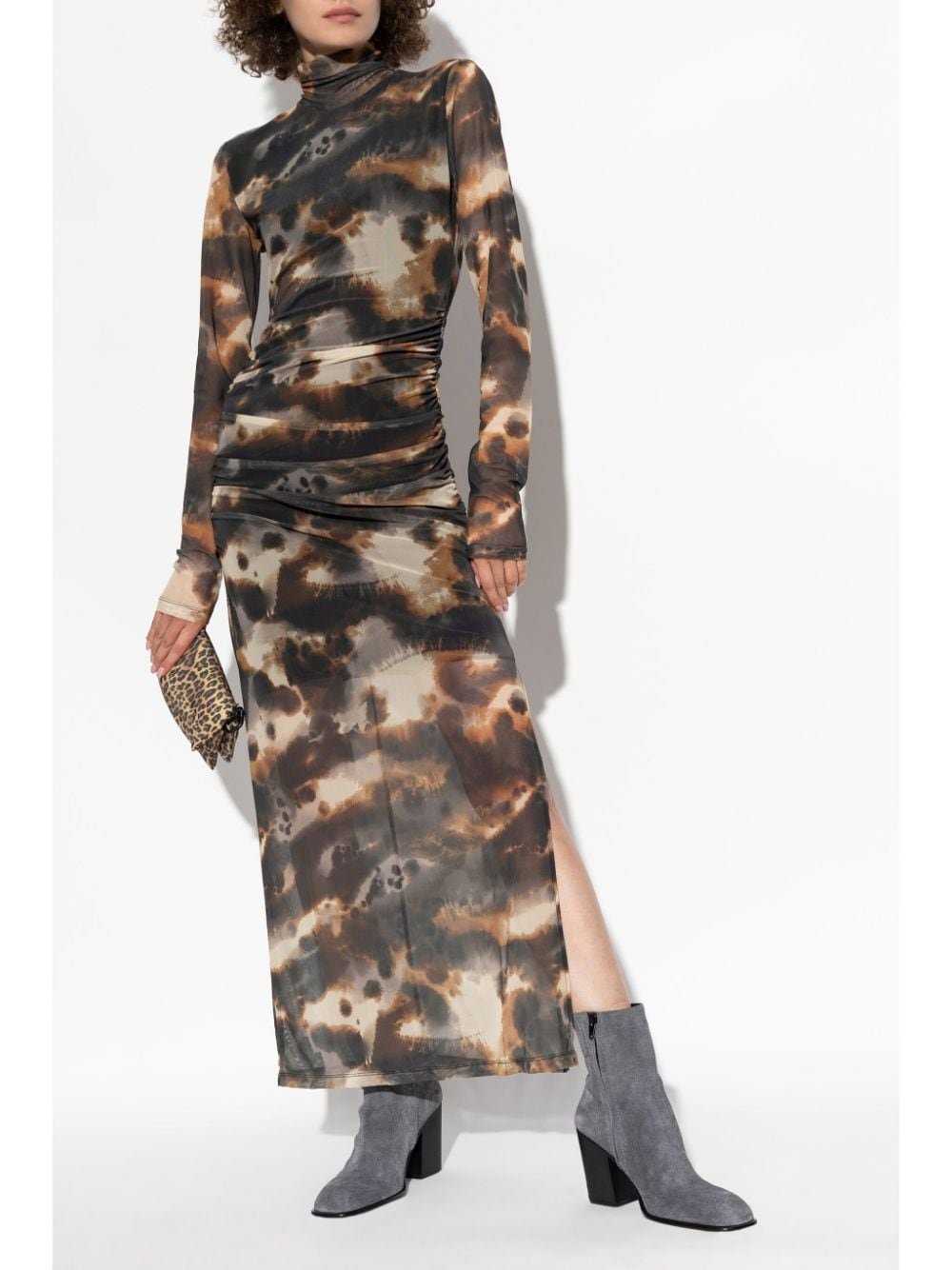 Gestuz tie-dye print maxi dress - Bruin