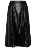 tout a coup faux leather midi skirt - Black