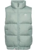 AAPE BY *A BATHING APE® logo-patch down vest - Green