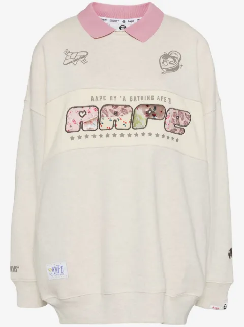 A BATHING APE® logo-embellished polo sweatshirt