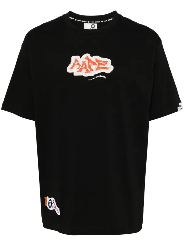 AAPE BY *A BATHING APE® logo-embellished Cotton T-shirt Black FARFETCH  IN