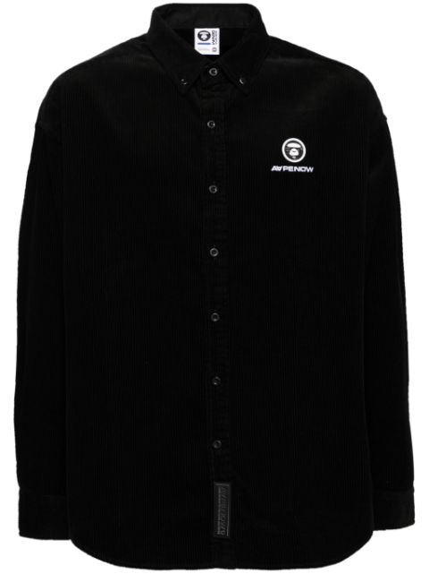 AAPE BY *A BATHING APE logo-patch corduroy shirt Men