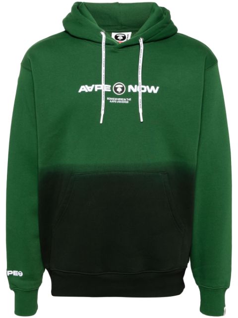 AAPE BY *A BATHING APE logo-embroidered long-sleeved hoodie Men