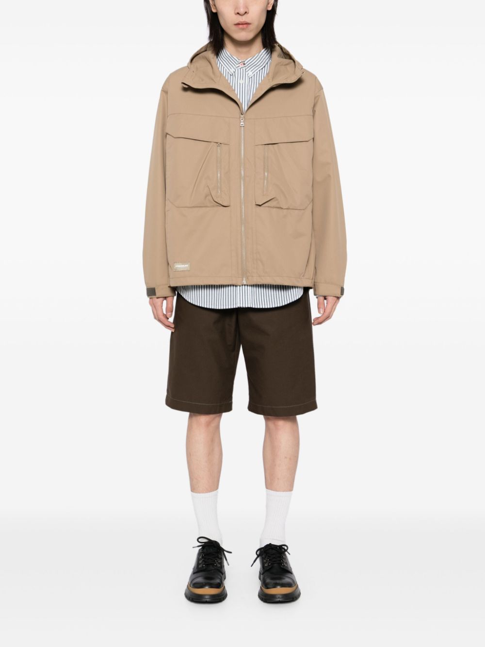 Shop Chocoolate Logo-patch Zip-up Jacket In Neutrals