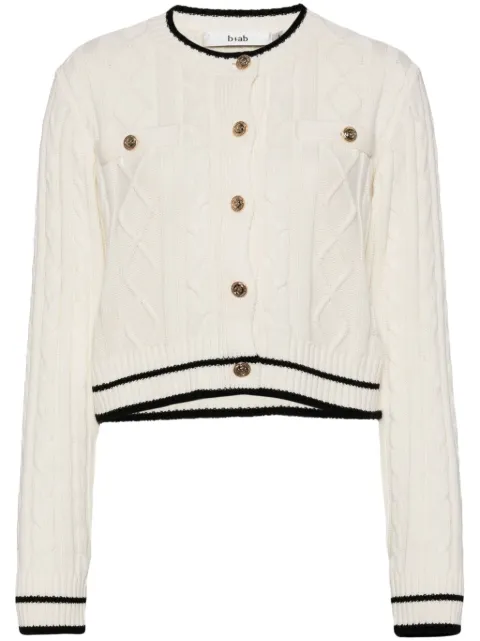 b+ab cable-knitted cotton-blend cardigan