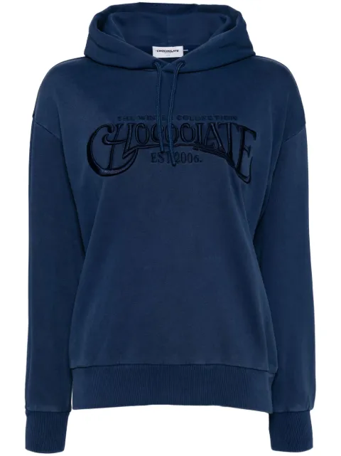 CHOCOOLATE logo-embroidered cotton hoodie