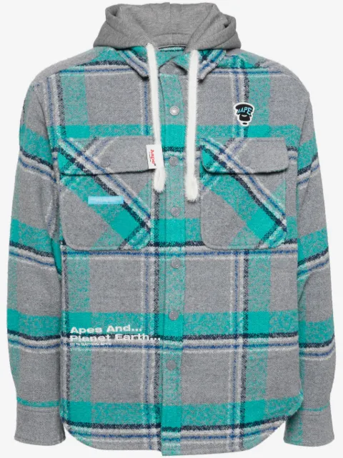 AAPE BY *A BATHING APE® check-pattern hooded jacket