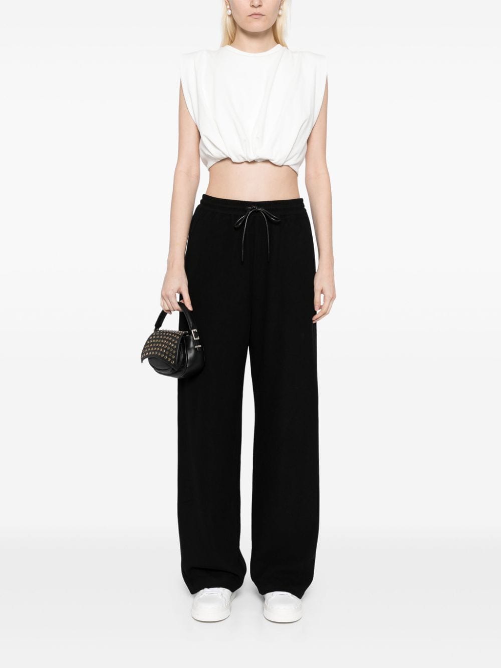 Shop Tout A Coup Drawstrings Track Pant In 黑色