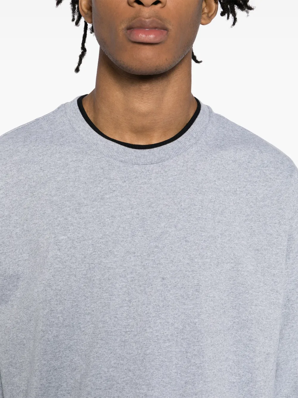 CHOCOOLATE T-shirt met lange mouwen en contrasterend vlak Grijs