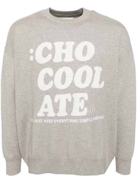 CHOCOOLATE logo-print long-sleeved jumper