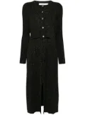 b+ab button-up glitter cardigan dress set - Black