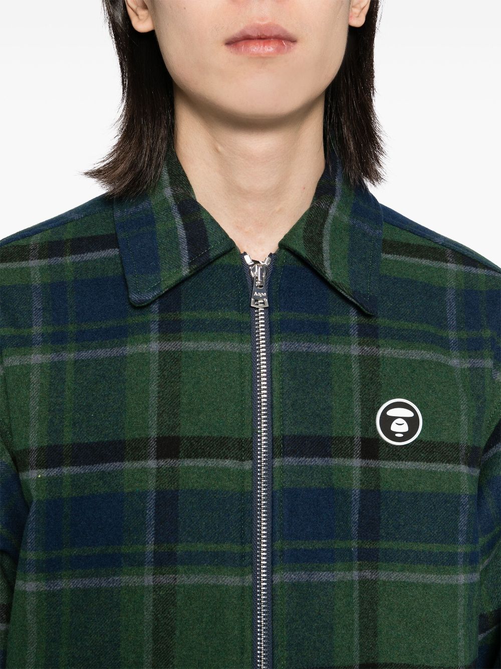 AAPE BY *A BATHING APE logo-patch check-pattern jacket Men