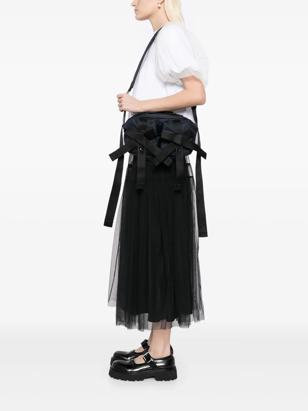 Simone Rocha classic bow crossbody bag - Blauw