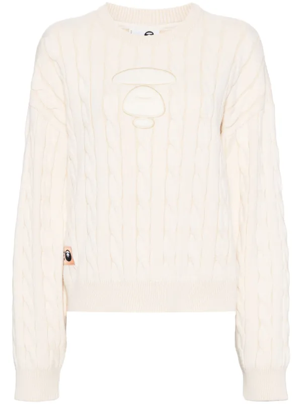 大人気【AAPE by A BATHING APE】スターバックス クルーセーター AAPE BY *A BATHING APE® ケーブルニット セーター