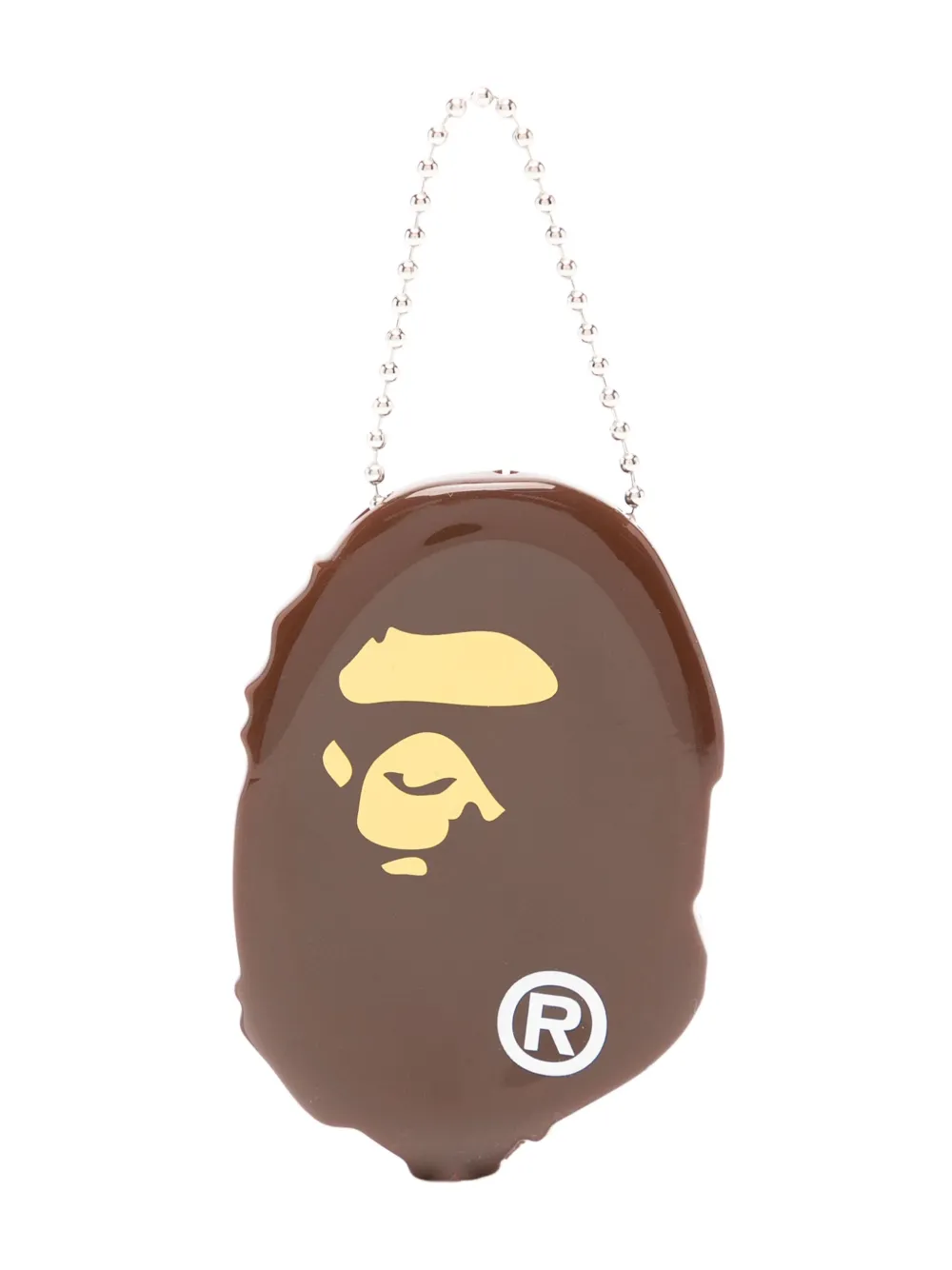 A BATHING APE Sleutelhanger met logo Bruin