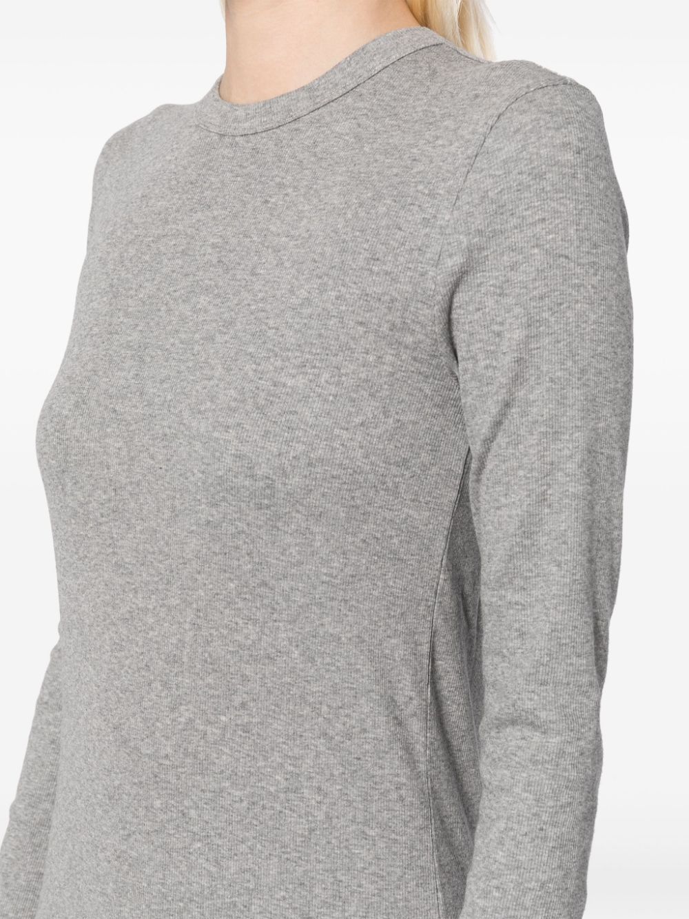 Shop Totême Long-sleeved Cotton T-shirt In Grey