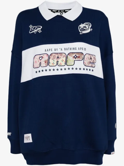 A BATHING APE® logo-embellished polo sweatshirt