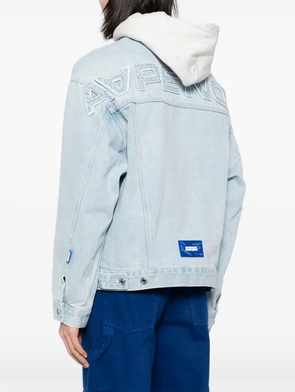 AAPE BY *A BATHING APE® logo-patch Hooded Jacket | Blue | FARFETCH