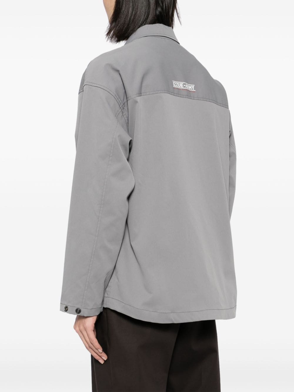 Shop Izzue Zip-up Jacket In Grey