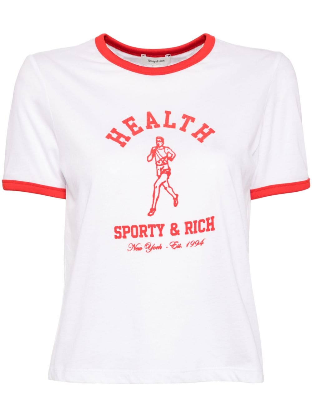 Shop Sporty And Rich Ny Running Club Ringer T-shirt In White