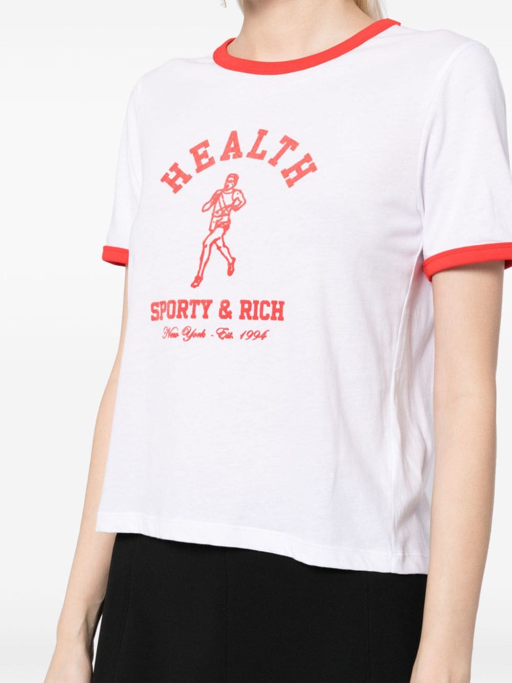 Shop Sporty And Rich Ny Running Club Ringer T-shirt In White