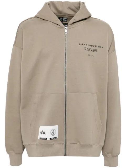 izzue hoodie con logo y cierre